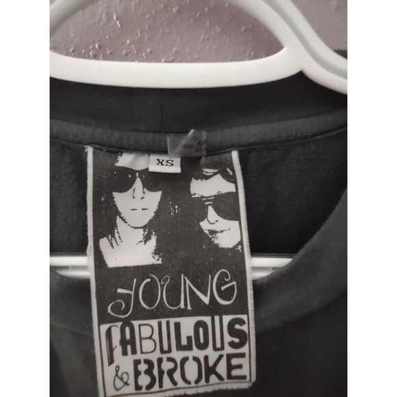 Young Fabulous Broke Batwing Sweatshirt Size XS Gray Faux Fur - Picture 4 of 7